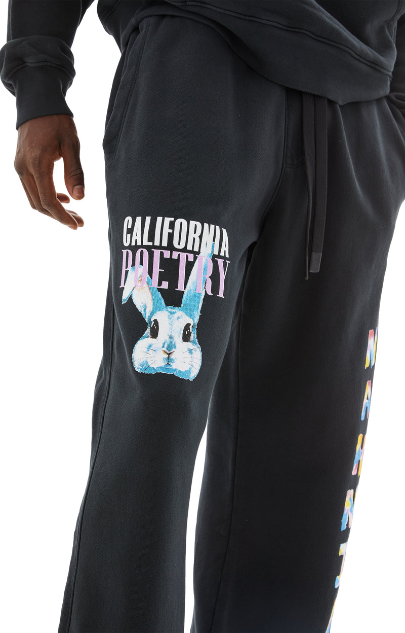 Bunny Baggy Sweatpants (Black)