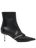 Zip Ankle Black Leather Boot