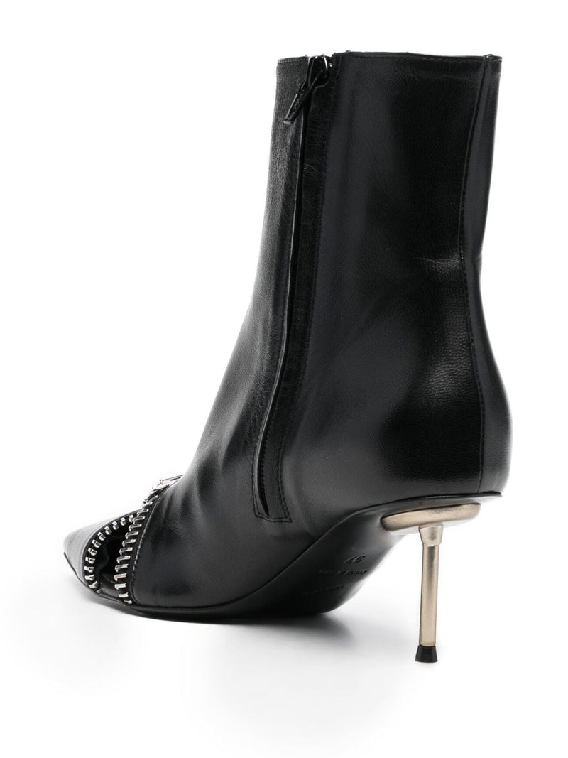 Zip Ankle Black Leather Boot