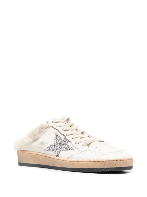 Women's Ballstar Shearling Sabot (White/Silver/Beige)