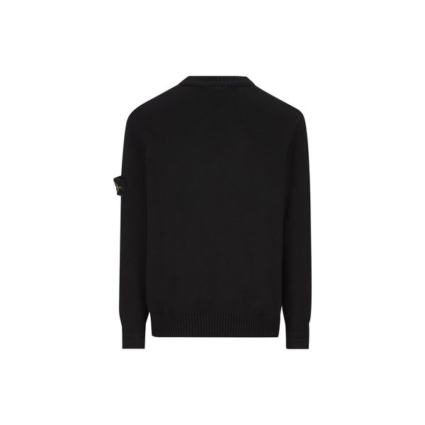 Stone Island Logo-Patch Crewneck Jumper (Black)