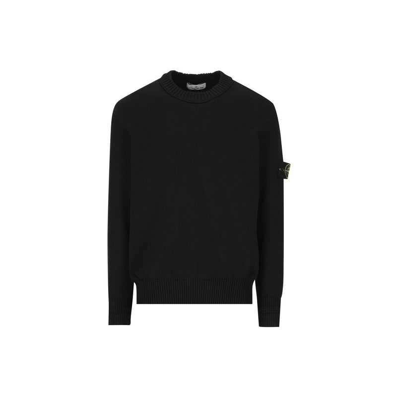 Stone Island Logo-Patch Crewneck Jumper (Black)