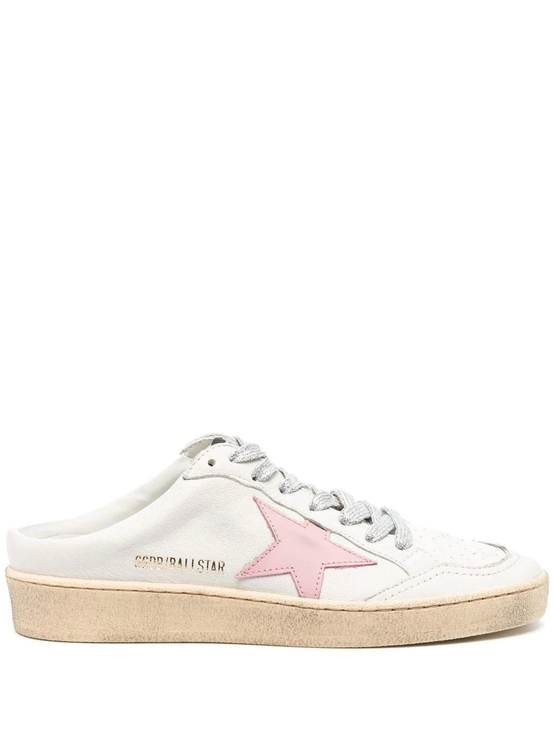 Ballstar Sabot Nappa Leather Sabot (White/Antique Pink)