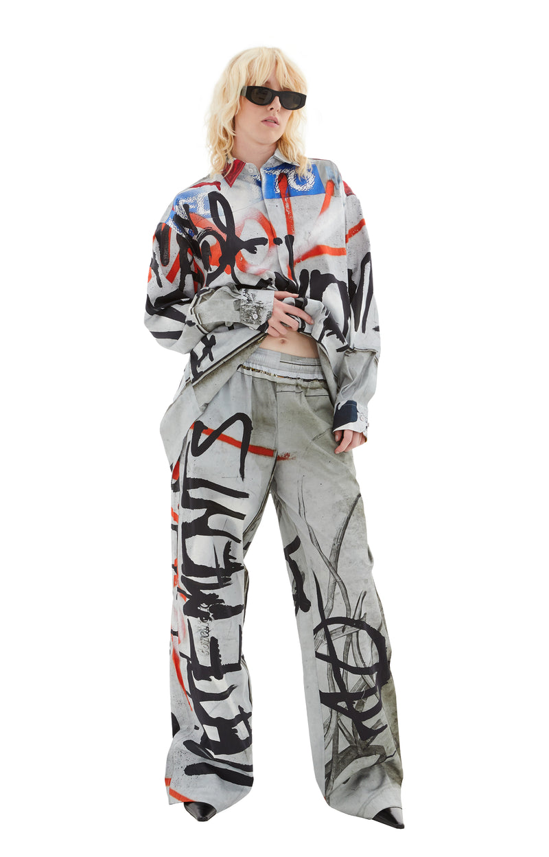 Vetements Graffiti Lounge Pants (Graffiti Print Grey)