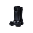 Sarith Engineer Biker Boots With Buckles (Black)