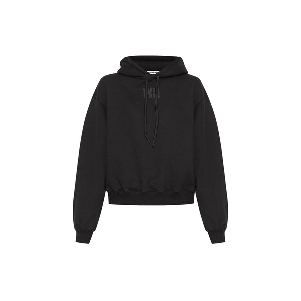 Essential Terry Hoodie With Puff Paint Logo (Black)