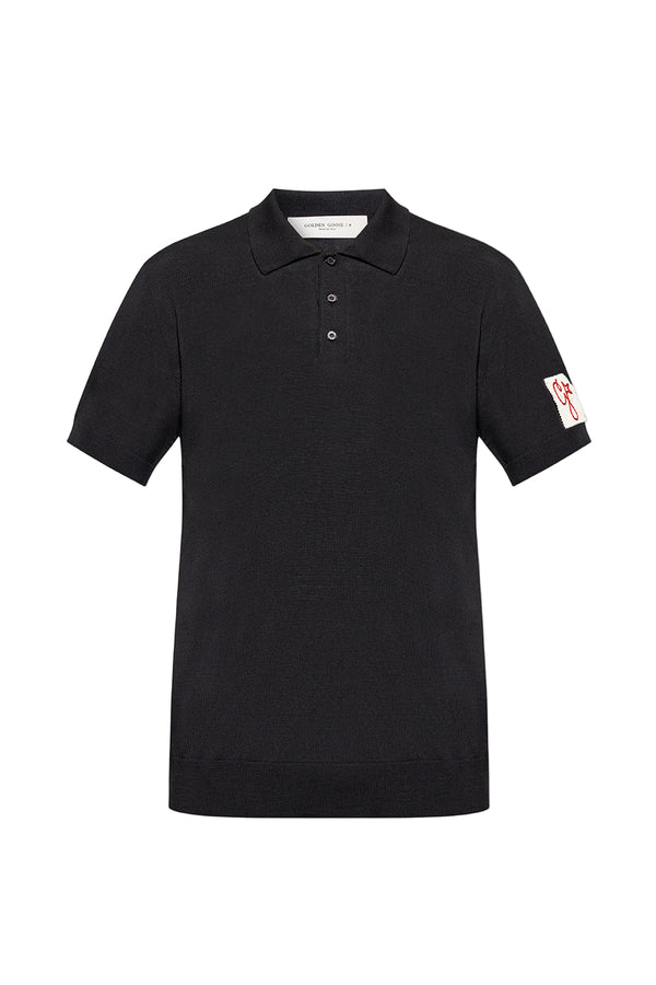 Men's Wool Polo Shirt (Black)
