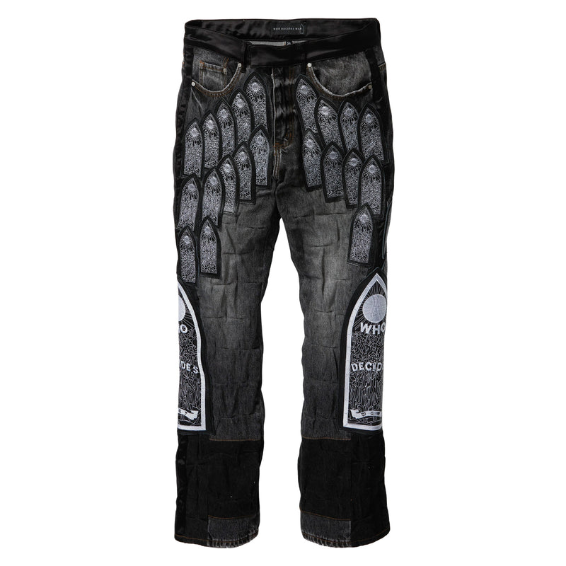 Patched Arch Embroidered Pant (Coal)