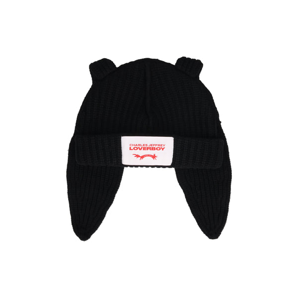 Chunky Rabbit Beanie (Black)