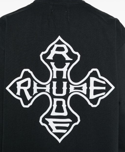 Rhude Cross Long-Sleeve Tee (VTG Black)