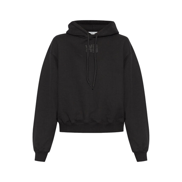 Essential Terry Hoodie With Puff Paint Logo (Black)