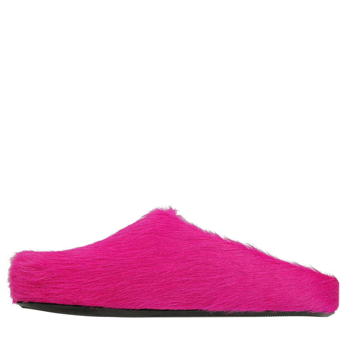 Men's Long-Hair Calfskin Fussbett Sabot (Fuchsia)