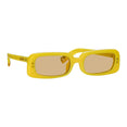 x Linda Farrow Azzurro Rectangular Sunglasses (Pear Sorbet/ Yellow Gold/ Yellow)