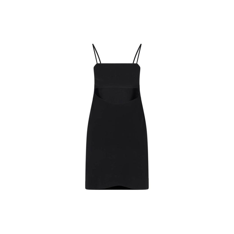 Cami Band Mini Slip Dress With Logo (Black)