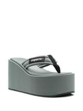 Branded Wedge Sandal (Sage Green)