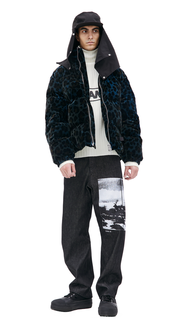 Trace Velvet Puffer Jacket (Leopard)