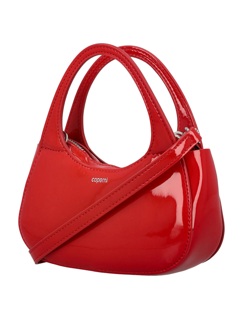 Patent Micro Baguette Swipe Bag (Red)