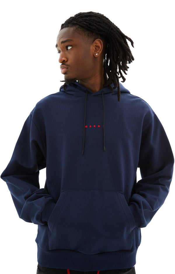 Long Sleeved Hooded Sweatshirt (Dark Blue)