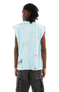 Snoppy City Cutoff T-Shirt (Dirty Light Blue)