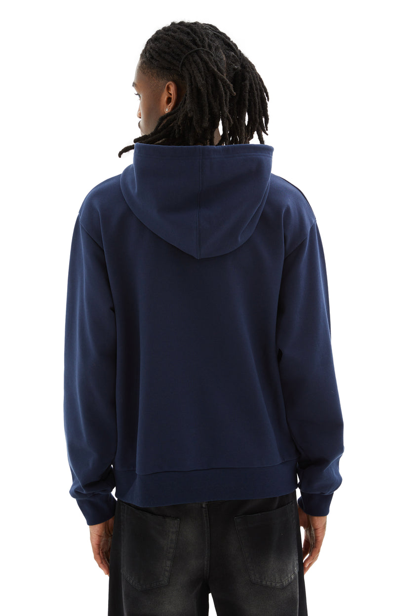 Long Sleeved Hooded Sweatshirt (Dark Blue)