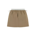 Mid-Rise Mini Logo Elastic Skirt (Warm Taupe)