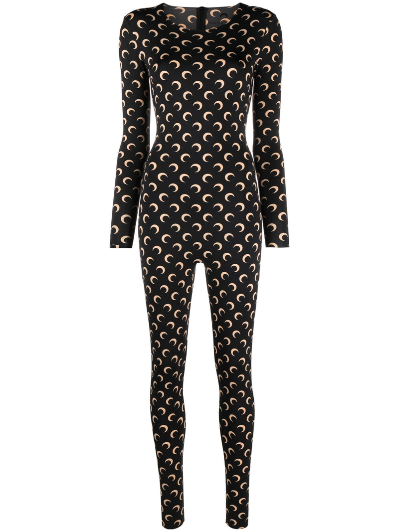 Moon Printed Jersey Catsuit (Inverse Tan)