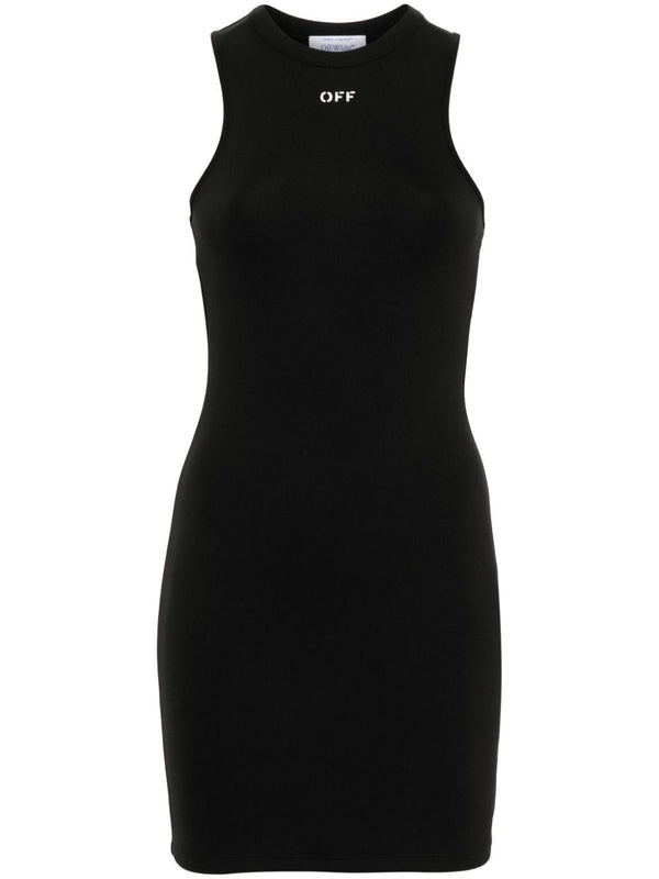 Sleek Rowing Logo-print Mini Dress (Black)