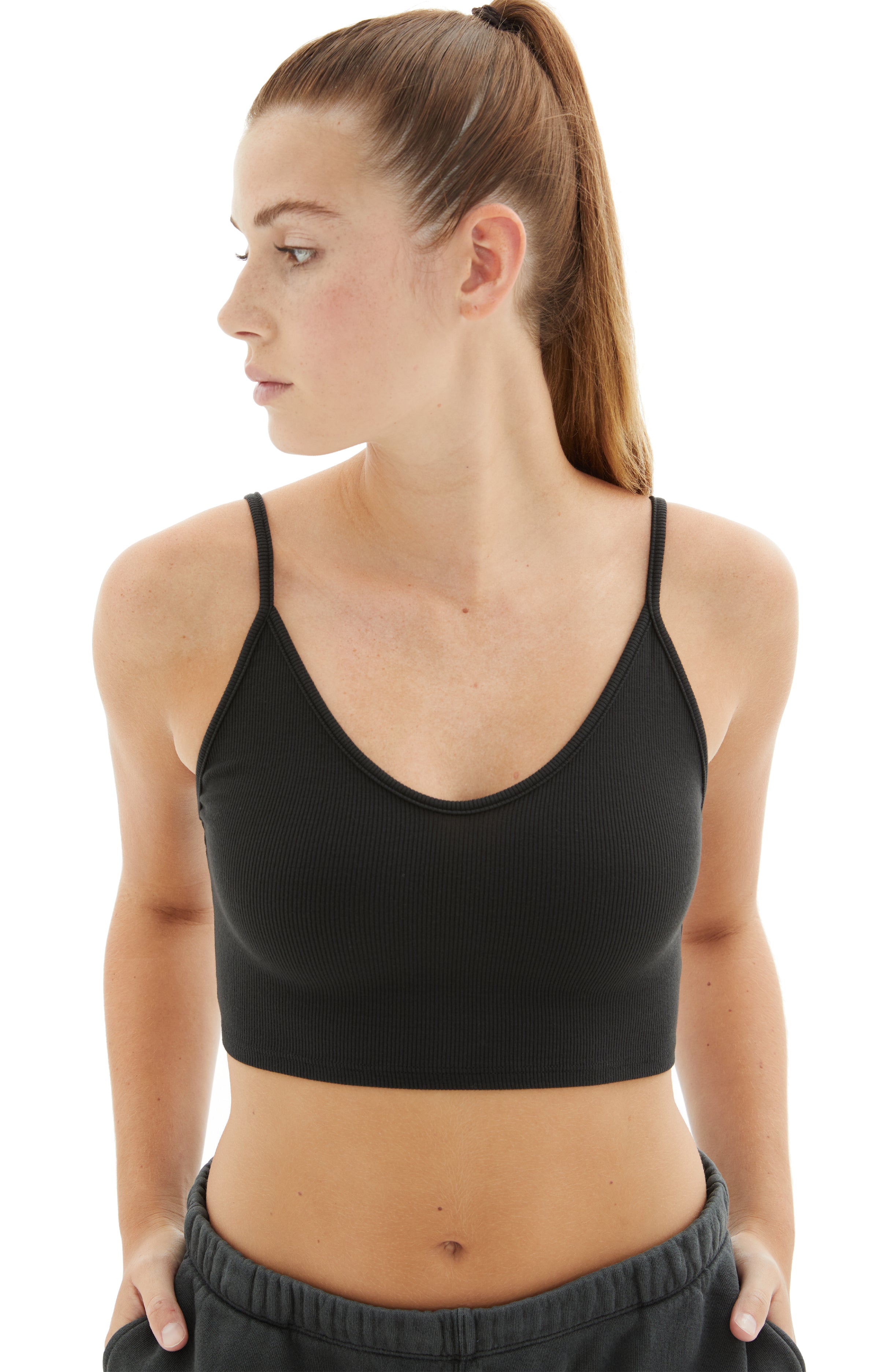 Strappy Crop Tank (Vintage Black)