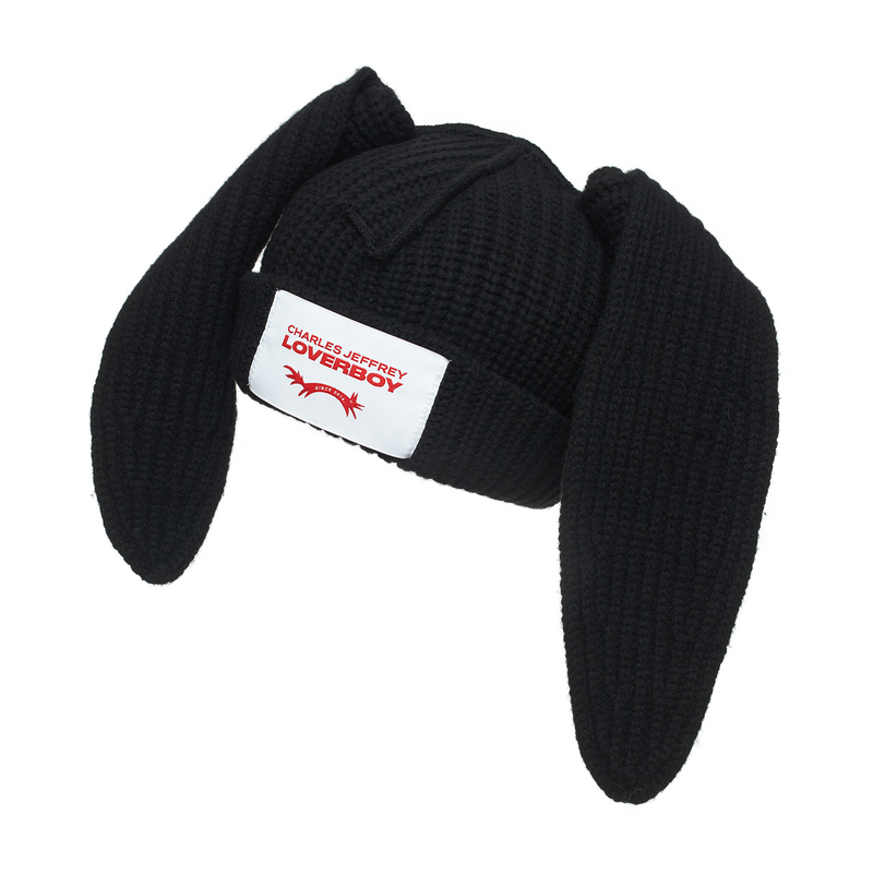 Floppy Rabbit Beanie (Black)