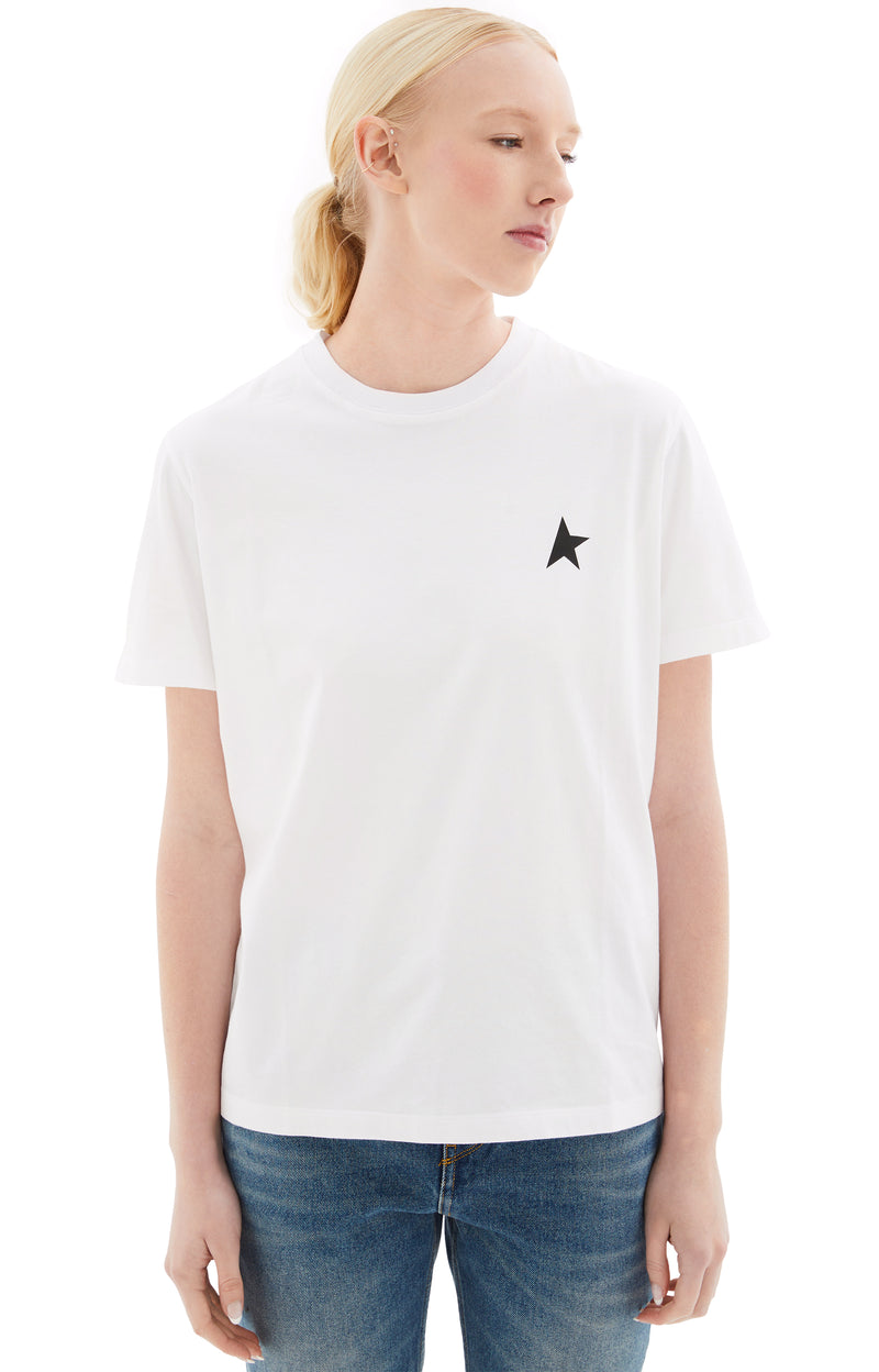 Women's Regular Small Star T-Shirt (White)
