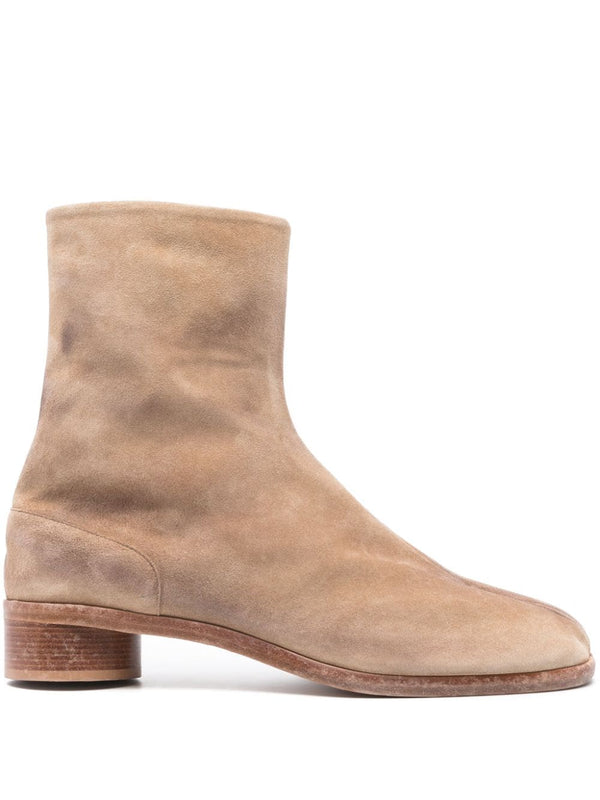 Tabi Suede Ankle Boots H30 (Beige)