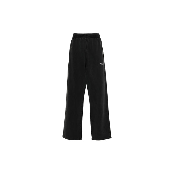 Wide Leg Trackpants (Black Washed Rose)