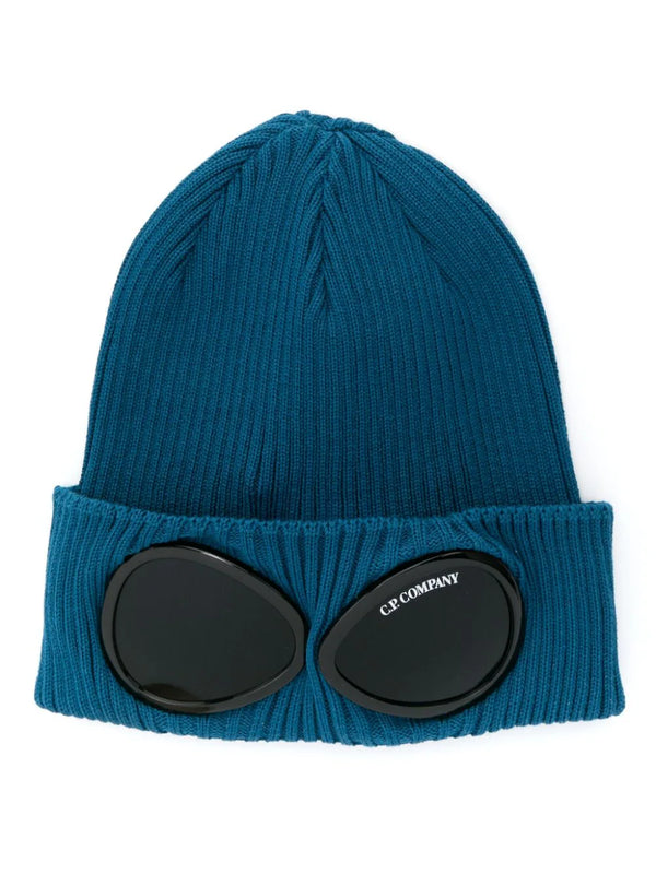 Goggles-Detail Ribbed Beanie (Ink Blue)