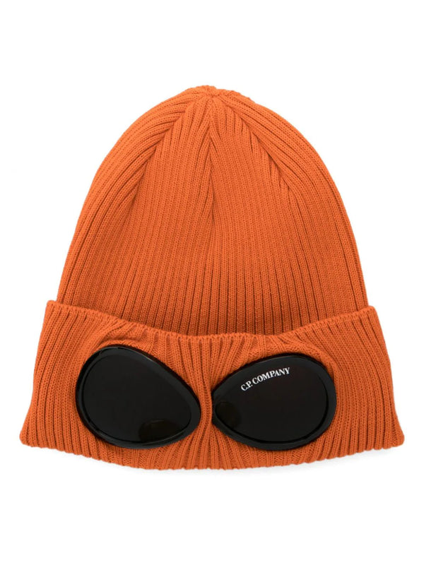 Goggles-Detail Ribbed Beanie (Gold Flame)