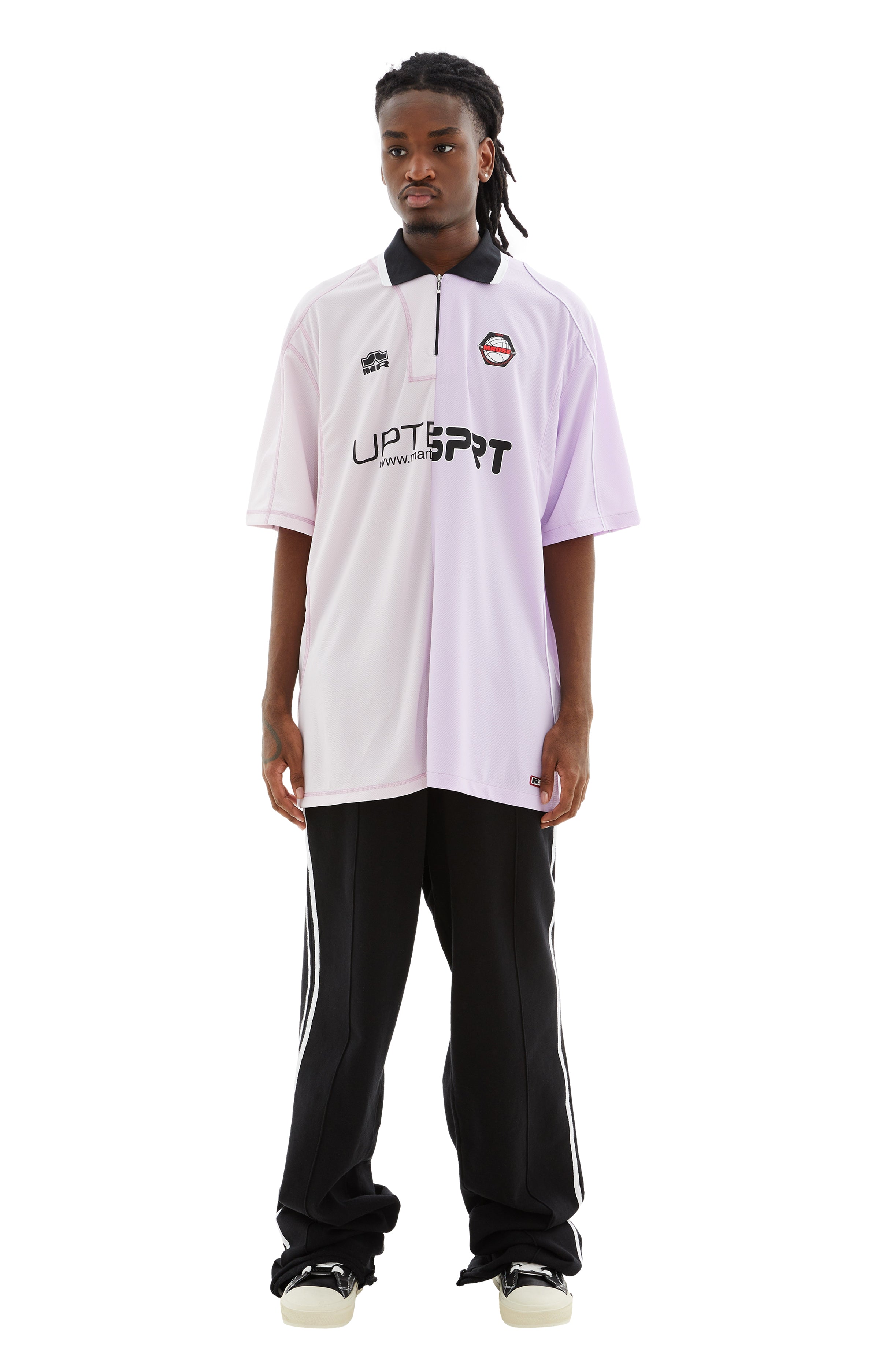 Half and Half Football Top (Lilac)