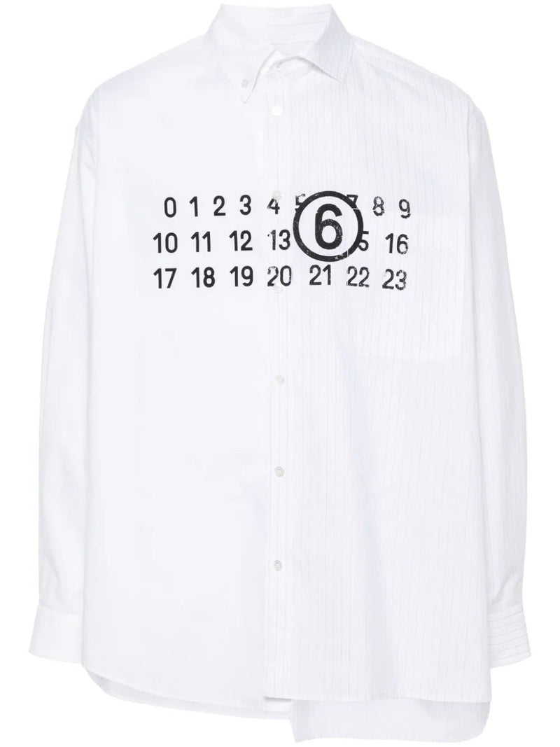 Long Sleeve Printed Shirt (White)