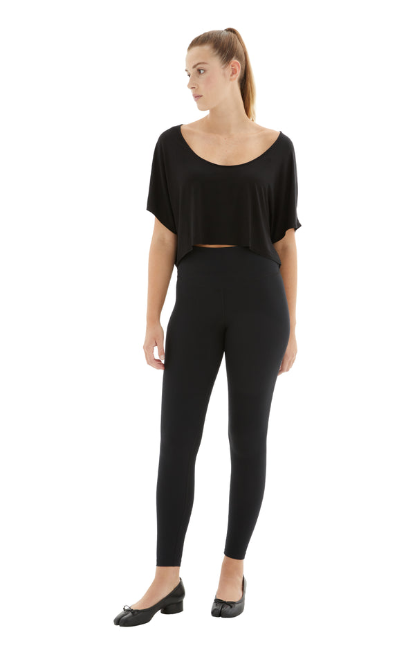 Slouchy Crop Tee (Black)