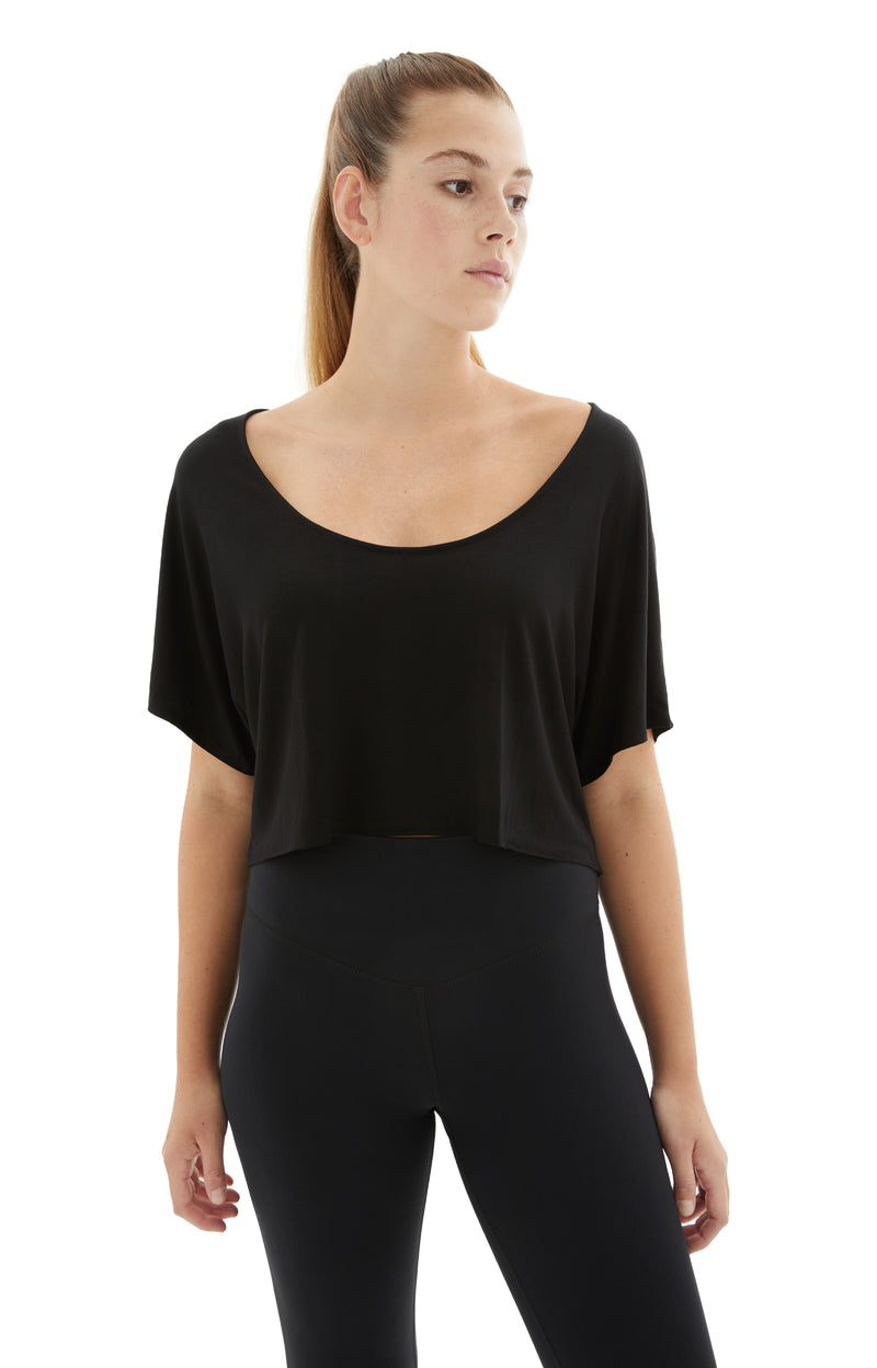 Slouchy Crop Tee (Black)