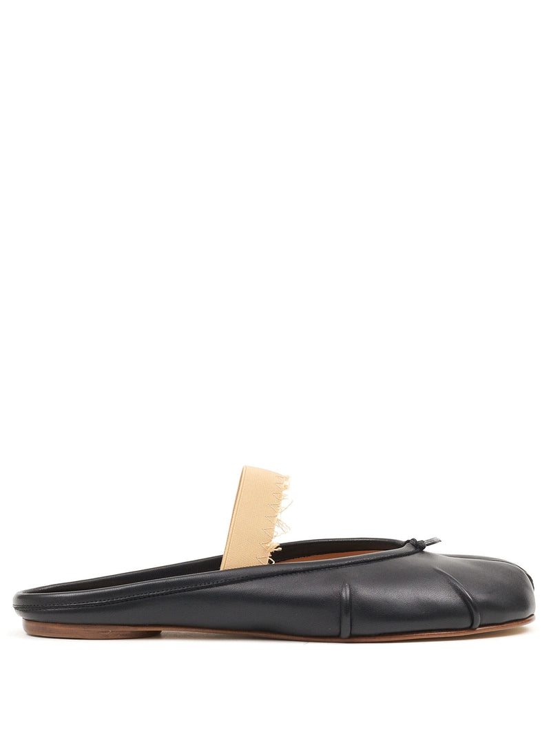 Tabi Elastic Band Mule (Black/Nude)