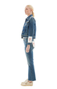 Women's Regular Washed Denim Jacket (Blue)