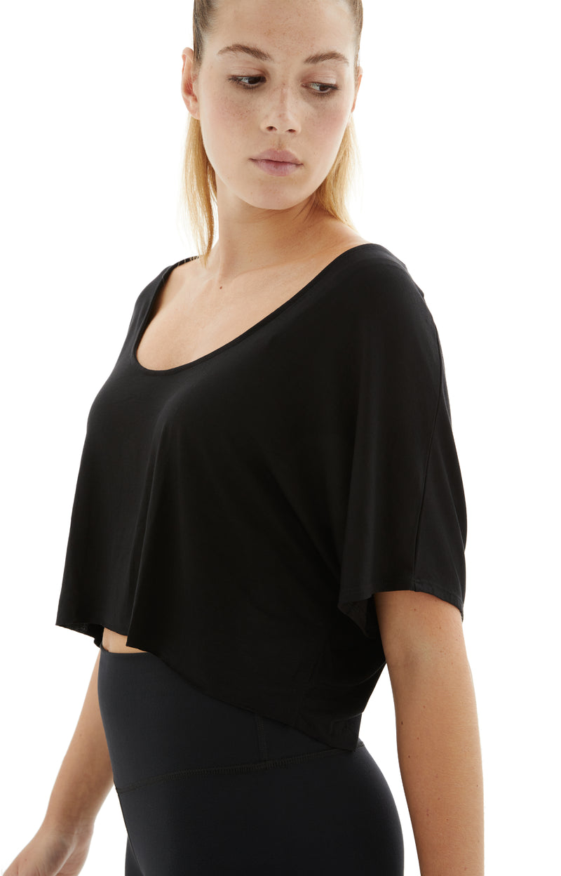 Slouchy Crop Tee (Black)