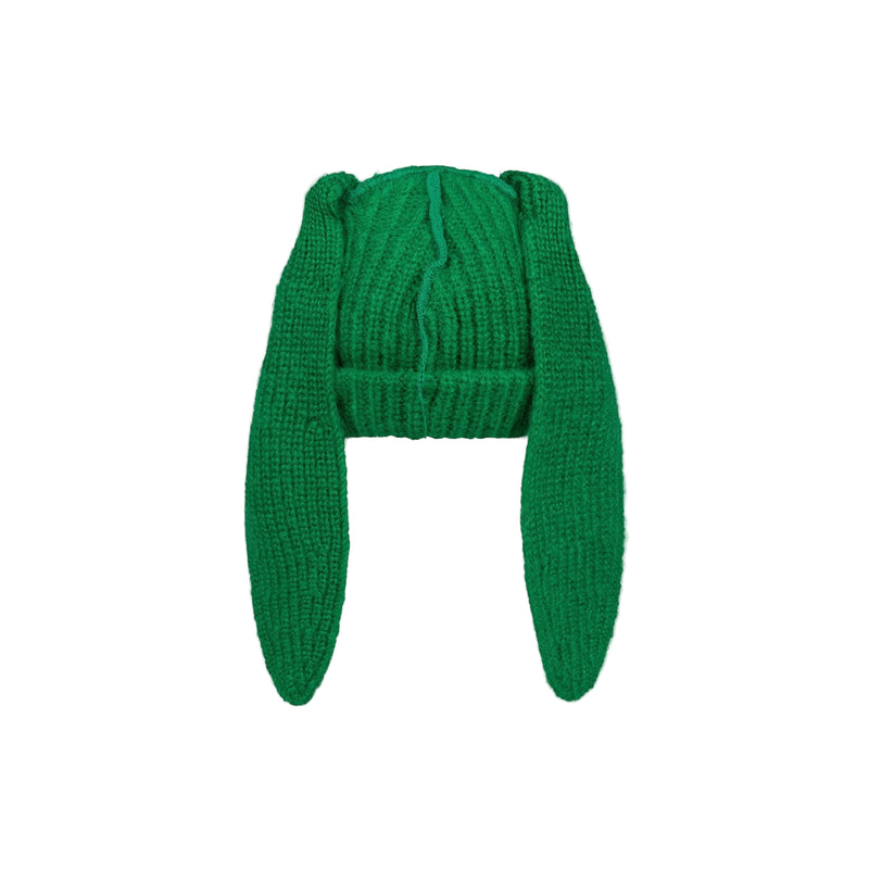 Mohair Chunky Rabbit Beanie (Green)
