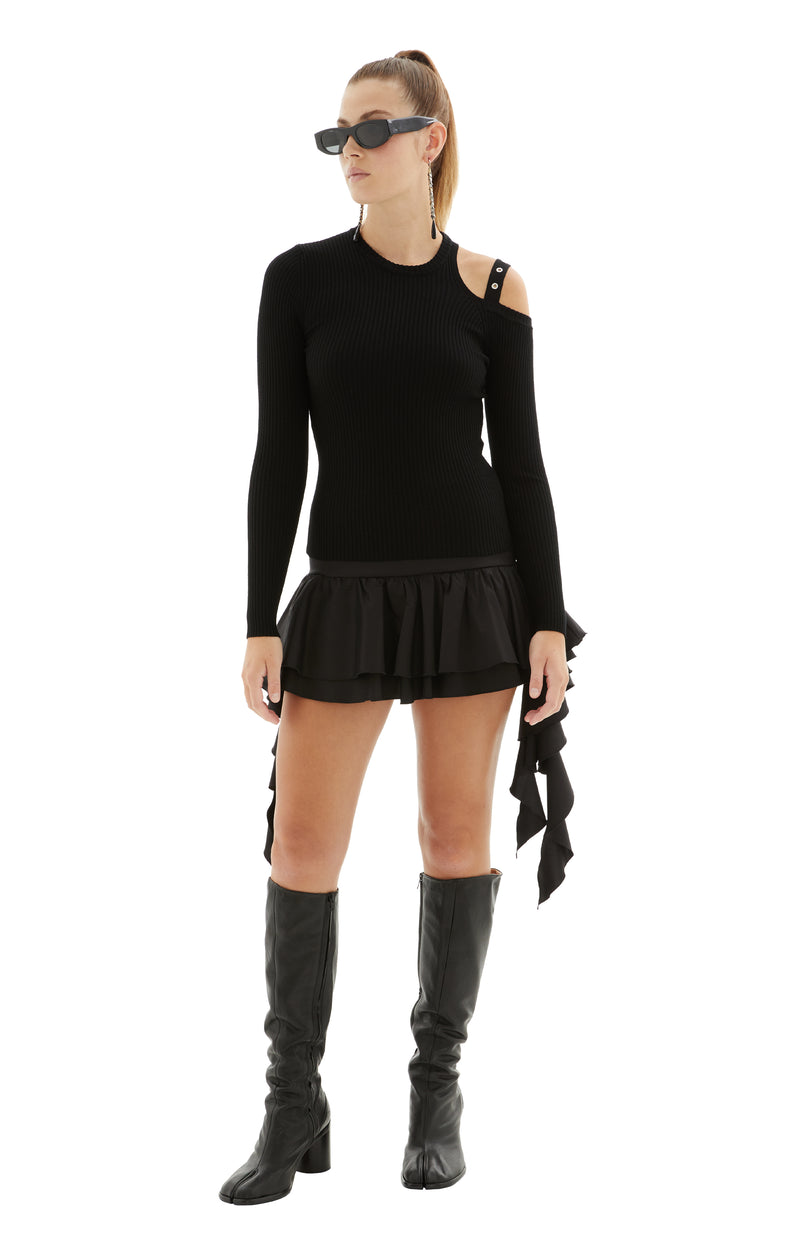 One Shoulder Sweater (Black)