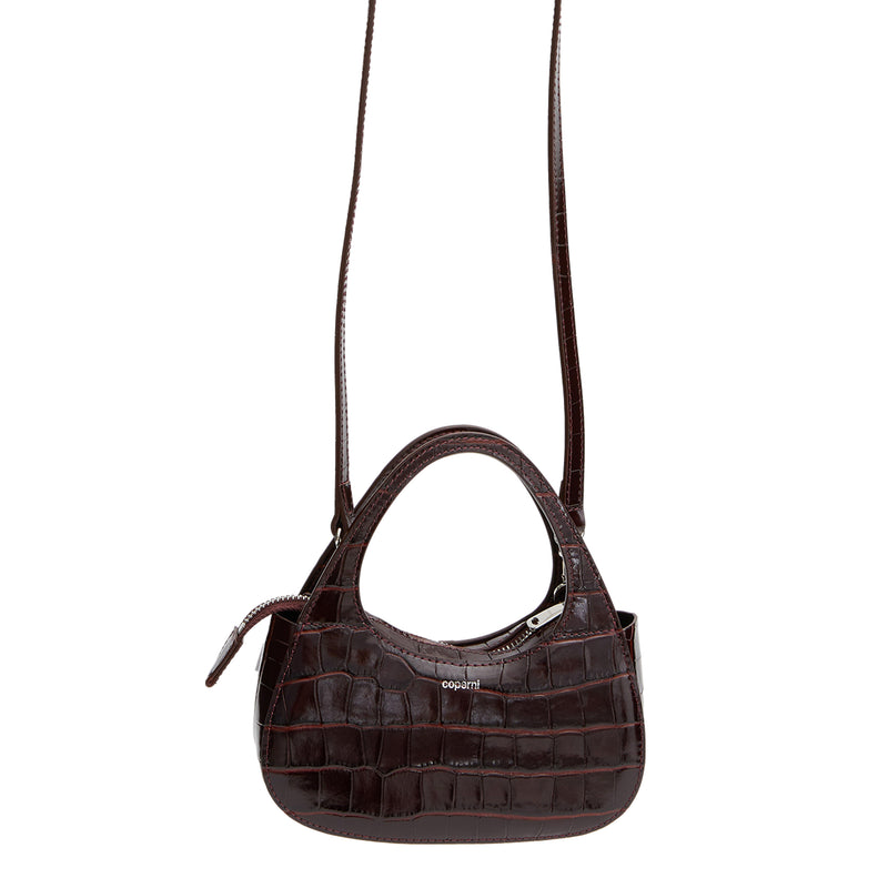 Croco Micro Baguette Bag Swipe (Brown)