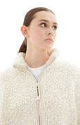 Zipped Faux Fur Fleece Jacket (White)