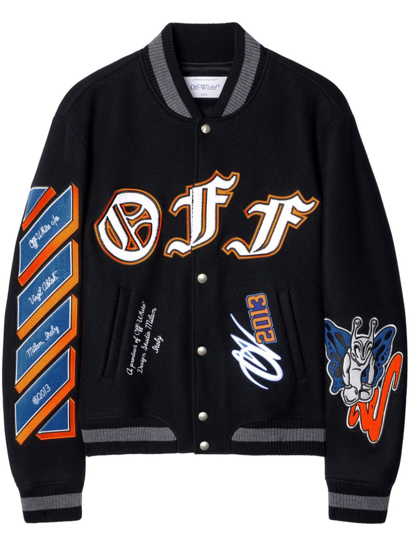 Gang Wool Varsity Bomber (Black/Multicolor)