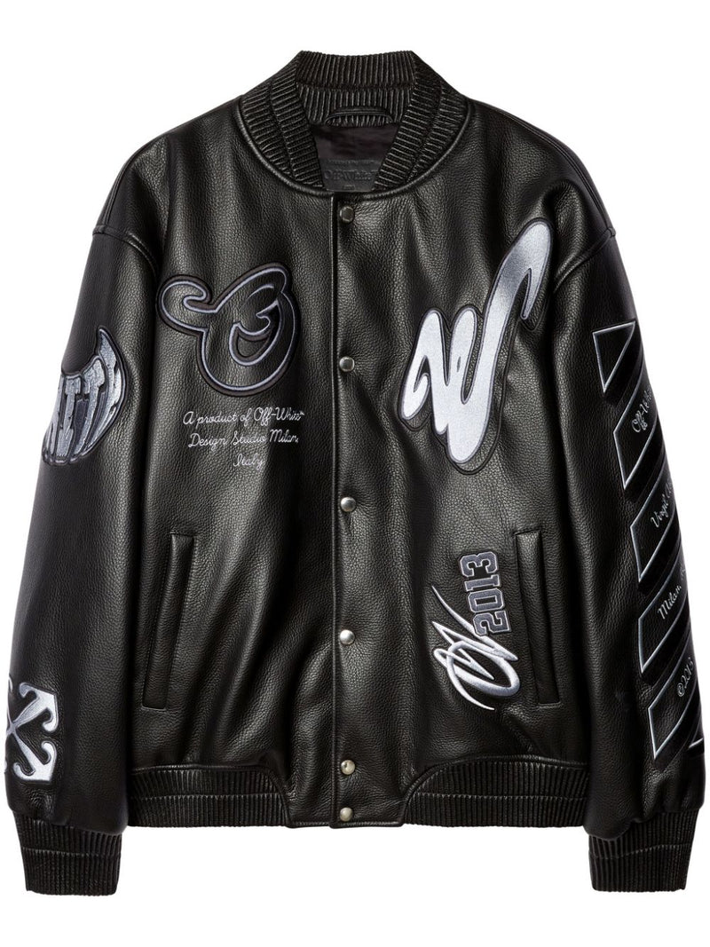 Dragon Full Lea Over Varsity Jacket (Black)