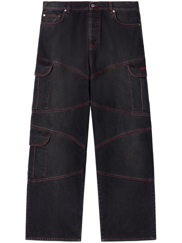 Script Samurai Straight Jeans (Vintage Black/Red)
