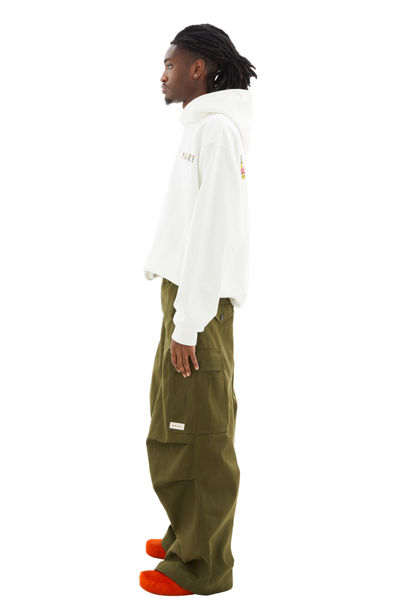 Gabardine Workwear Drawstring Cargo Pants (Leaf Green)