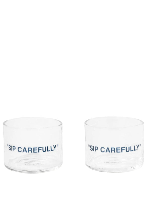 Water Glass Quote Set (Transparen/Blue)